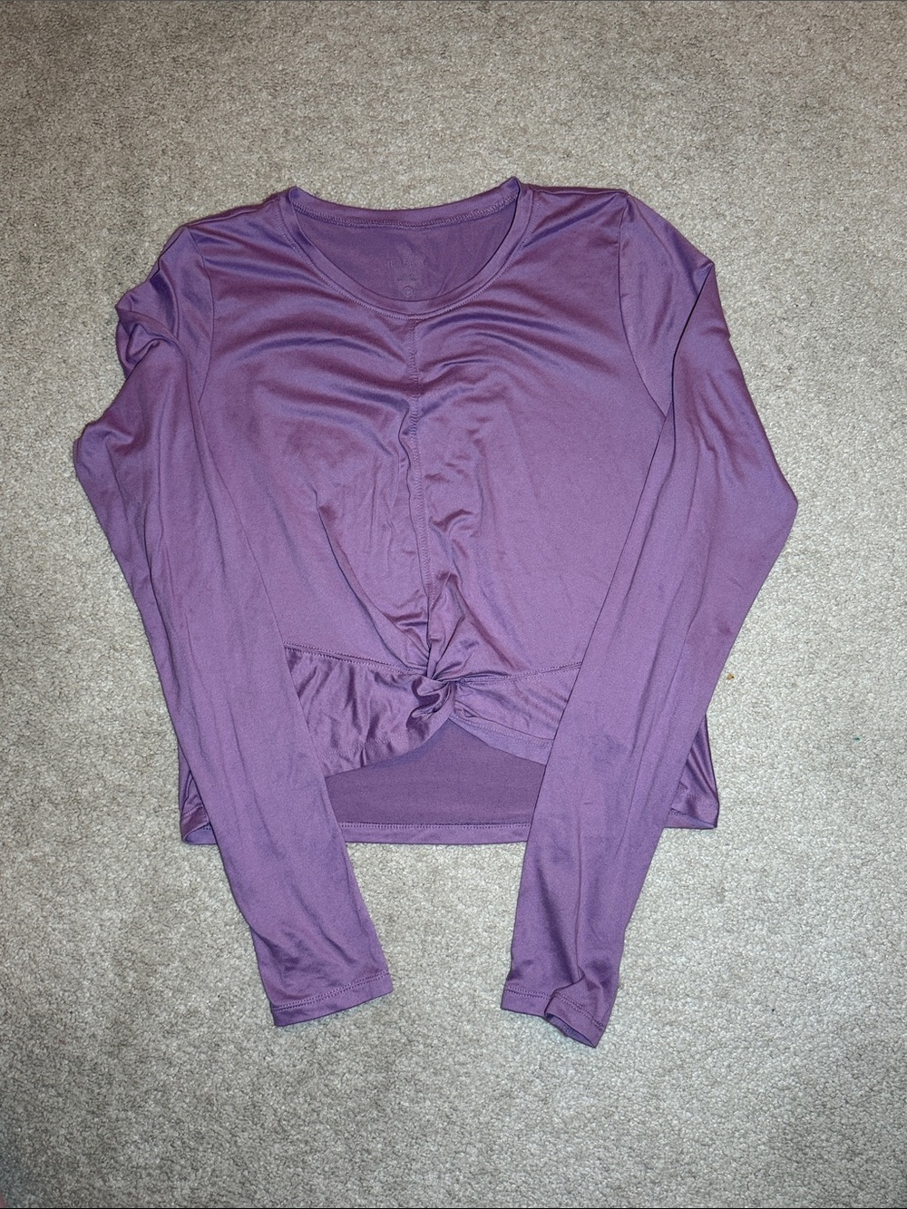 Women's Long-Sleeve Twist Front Top in Lavender - Picture 3 of 6